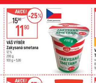 VÁŠ VÝBĚR Zakysaná smetana