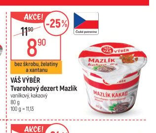 VÁŠ VÝBĚR Tvarohový dezert Mazlík