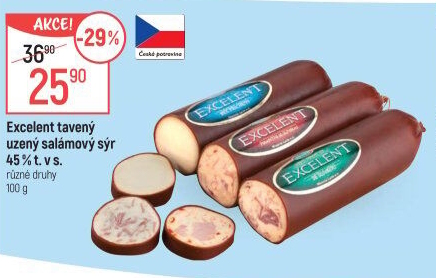 Sýr tavený salámový uzený 45% Excelent