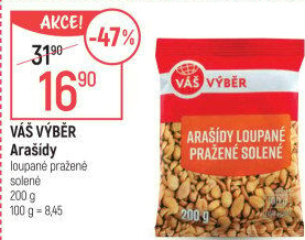 Arašídy pražené Váš Výběr