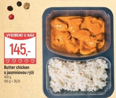 Butter chicken s jasmínovou rýží Glosu