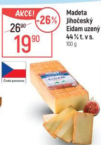 Sýr Eidam uzený 44% Jihočeský Madeta
