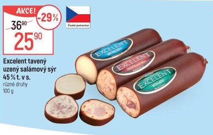 Sýr tavený salámový uzený 45% Excelent