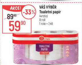 Toaletní papír 4vrstvý Váš Výběr