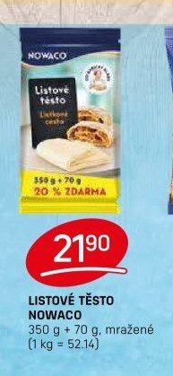 Listové těsto Nowaco 350 g + 70 g, mražené