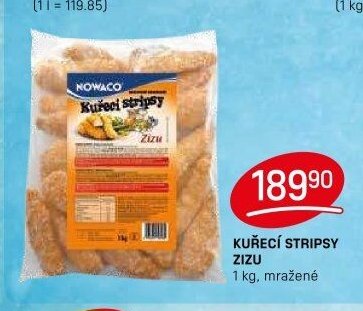 Kuřecí stripsy Zizu 1 kg, mražené