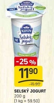 Bílý jogurt selský Mlékárna Kunín