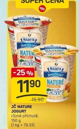 Jogurt Nature ochucený jihočeský Madeta