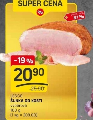 Šunka od kosti výběrová LE&
