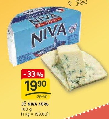 Sýr Niva Jihočeská 45% Madeta