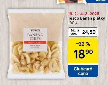 Tesco Banán plátky