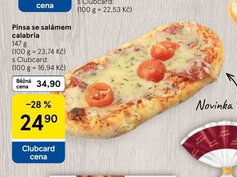 Pinsa se salámem calabria