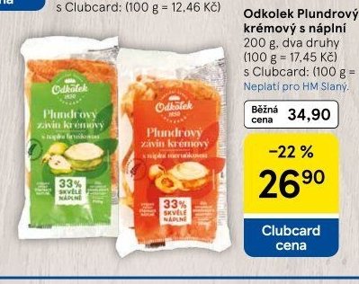 Odkolek Plundrový závin krémový s náplní