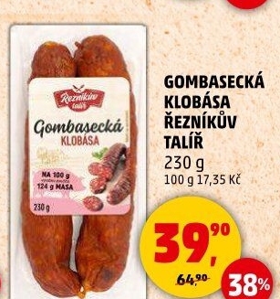 Gombasecká klobása Řezníkův talíř