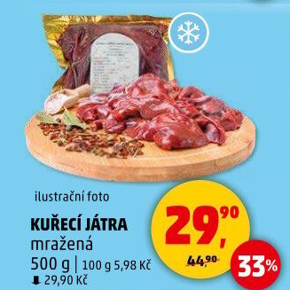 Játra kuřecí mražená