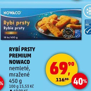 Rybí prsty nemleté mražené Nowaco Premium