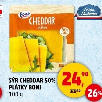 Sýr Cheddar 50% Boni