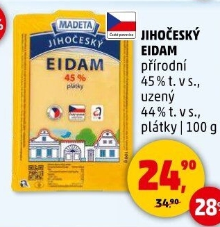 Sýr Eidam uzený 44% Jihočeský Madeta