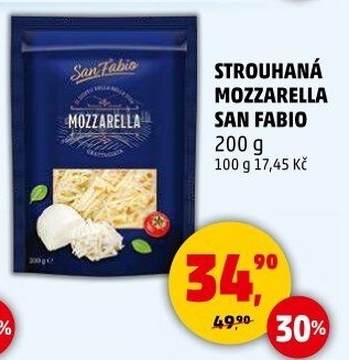 Sýr Mozzarella strouhaná San Fabio