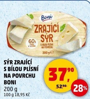 Sýr zrající s bílou plísní na povrchu Boni