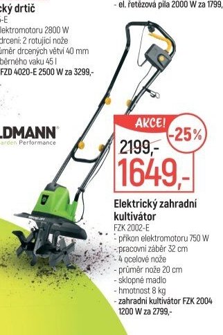 Elektrický zahradní kultivátor FZK 2002-E