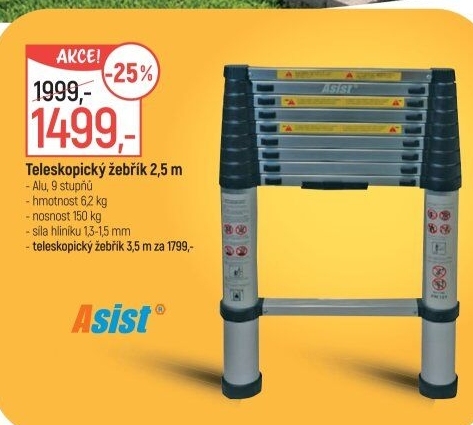 Teleskopický žebřík Asist