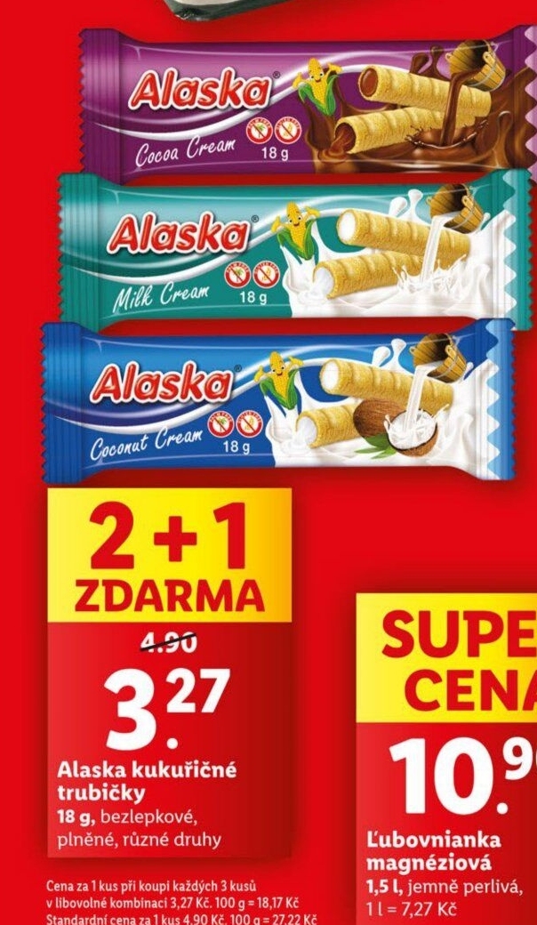 Trubičky bez lepku Alaska