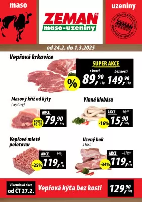 akční leták ZEMAN maso - uzeniny 24.2.2025-1.3.2025
