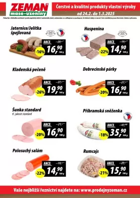 akční leták ZEMAN maso - uzeniny 24.2.2025-1.3.2025