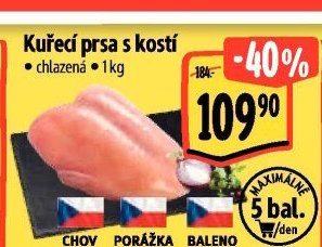 Kuřecí prsa s kostí