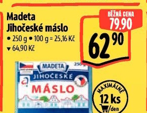 Máslo Jihočeské Madeta