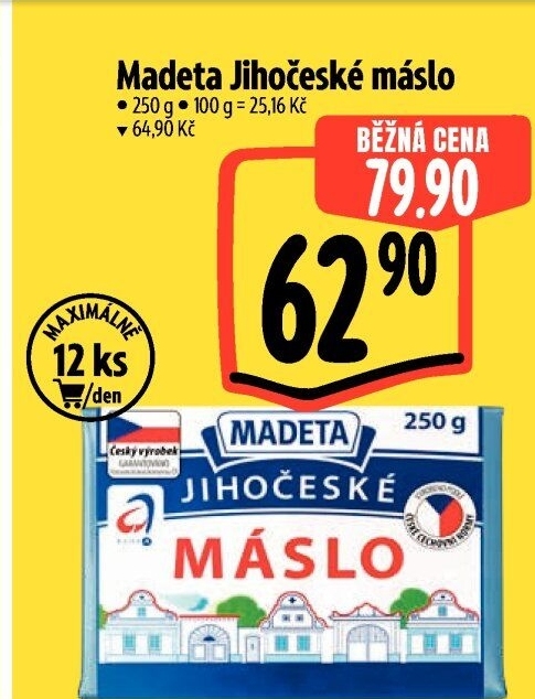 Máslo Jihočeské Madeta