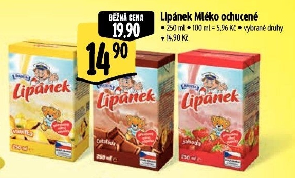 Nápoj mléko ochucené Lipánek Madeta