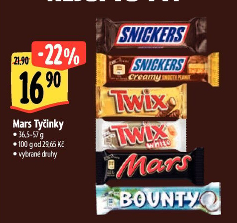 Tyčinky čokoládové Mars