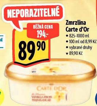 Zmrzlina ve vaničce Carte D'