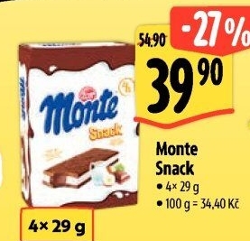 Dezert mléčný Monte Snack Zott