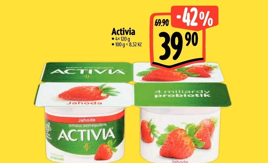 Jogurt ochucený Activia Danone