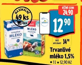 Mléko trvanlivé Jihočeské Madeta - 1,5% polotučné