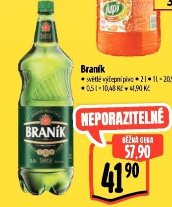 Pivo světlé výčepní 10° Braník