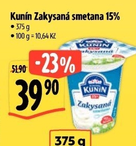 Zakysaná smetana Mlékárna Kunín 15%