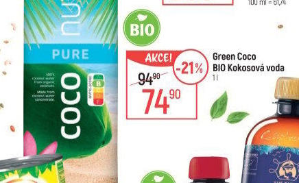 Kokosová voda green Bio Aqua verde