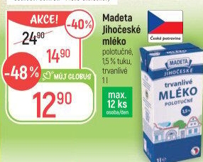 Mléko trvanlivé Jihočeské Madeta - 1,5% polotučné