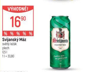 Pivo světlý ležák 11° Svijanský Máz Svijany