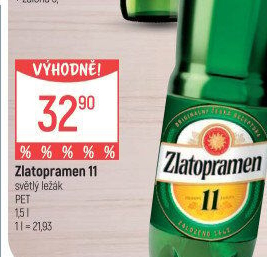 Pivo světlý ležák 11° Zlatopramen