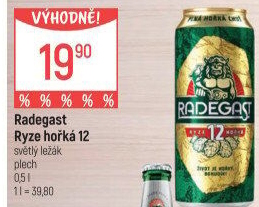 Pivo světlý ležák 12° Ryze hořká Radegast