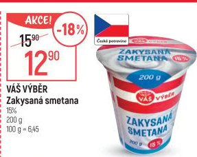 Zakysaná smetana 15% Váš Výběr