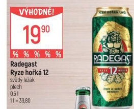 Pivo světlý ležák 12° Ryze hořká Radegast