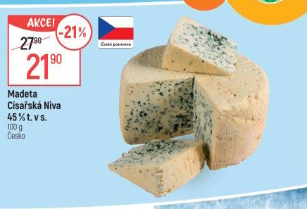 Sýr Niva Císařská 45 % Madeta
