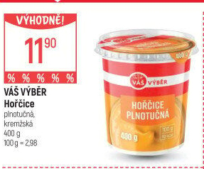 Hořčice plnotučná Váš Výběr