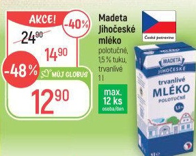 Mléko trvanlivé Jihočeské Madeta - 1,5% polotučné